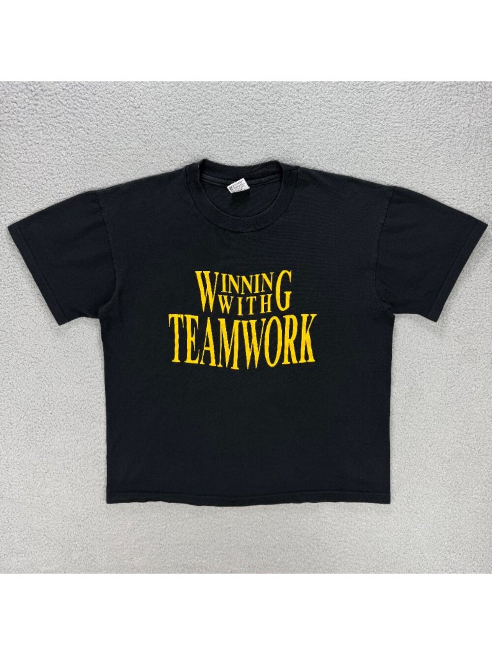 Winning With Teamwork T Shirt Mens Large Single Stitch Anvil Made In USA Vintage